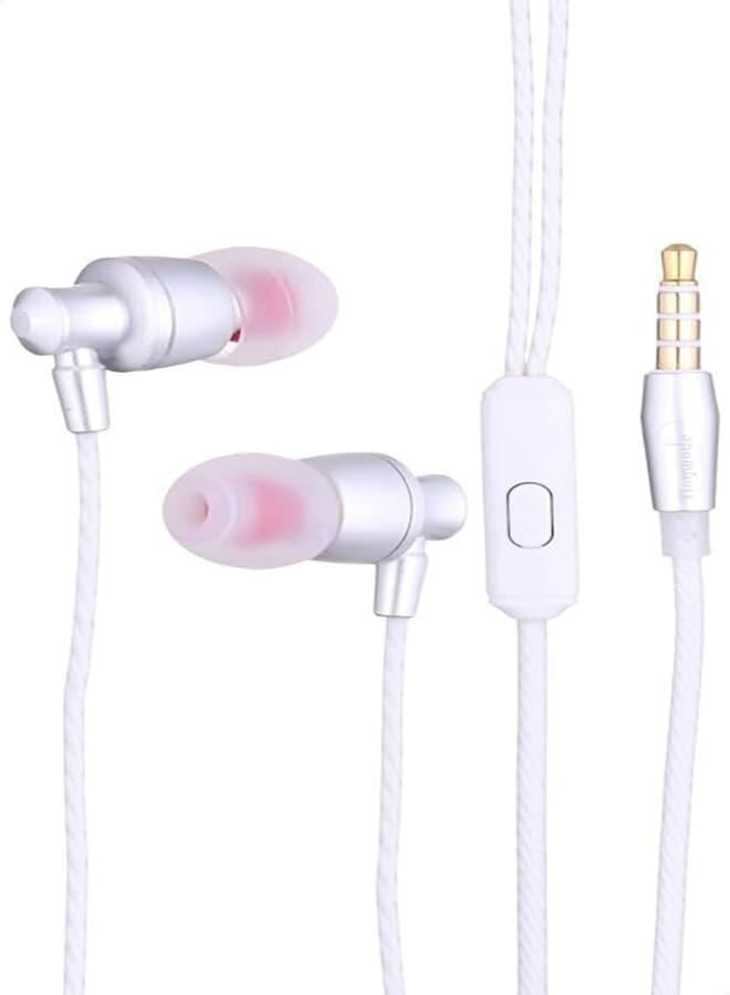 Tingwode t200 wired music earphones with microphone - silver